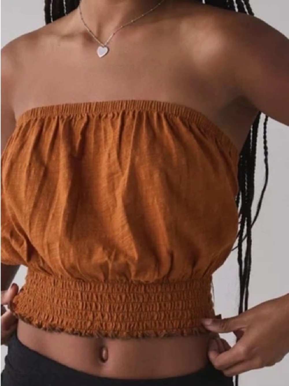 Urban Outfitters: Rust Brown Cropped Top Elastic Waist